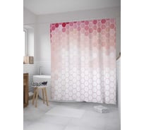 Штора (занавеска) для ванной JoyArty "Градиентные соты" из сатена, 180х200 см с крючками, sc_35519