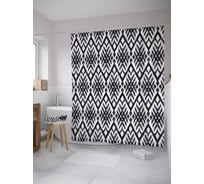 Штора (занавеска) для ванной JoyArty "Комбинированный орнамент" из сатена, 180х200 см с крючками, sc_33088