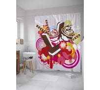 Штора (занавеска) для ванной JoyArty "Сладкий натюрморт" из сатена, 180х200 см с крючками, sc_36321