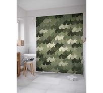 Штора (занавеска) для ванной JoyArty "Военная палатка" из сатена, 180х200 см с крючками, sc_34607