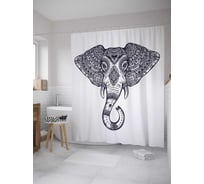 Штора (занавеска) для ванной JoyArty "Священный ганеша" из сатена, 180х200 см с крючками, sc_35389