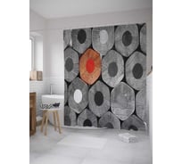 Штора (занавеска) для ванной JoyArty "Стопка карандашей" из сатена, 180х200 см с крючками, sc_33491