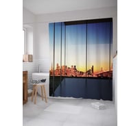 Штора (занавеска) для ванной JoyArty "В лучах восхода" из сатена, 180х200 см с крючками, sc_34814