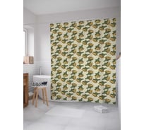 Штора (занавеска) для ванной JoyArty "Новогодние колокольчики" из сатена, 180х200 см с крючками, sc_37135