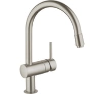 Смеситель для кухонной мойки GROHE Minta с вытяжным C-изливом, суперсталь 32918DC0