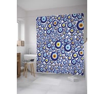 Штора (занавеска) для ванной JoyArty "Множество амулетов" из сатена, 180х200 см с крючками, sc_35429