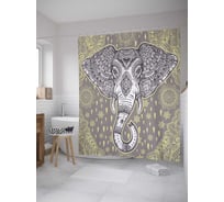 Штора (занавеска) для ванной JoyArty "Символ индуизма" из сатена, 180х200 см с крючками, sc_35386