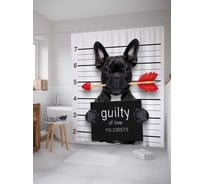 Штора (занавеска) для ванной JoyArty "Виновный в любви" из сатена, 180х200 см с крючками, sc_38594