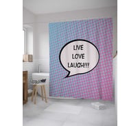 Штора (занавеска) для ванной JoyArty "Позитив поп-арт" из сатена, 180х200 см с крючками, sc_35822