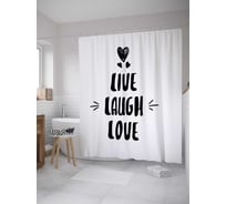 Штора (занавеска) для ванной JoyArty "Цитата монохром" из сатена, 180х200 см с крючками, sc_35826