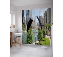 Штора (занавеска) для ванной JoyArty "Разводной мост" из сатена, 180х200 см с крючками, sc_36792