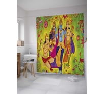 Штора (занавеска) для ванной JoyArty "Рама-навами" из сатена, 180х200 см с крючками, sc_33898