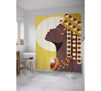 Штора (занавеска) для ванной JoyArty "Египетская царица" из сатена, 180х200 см с крючками, sc_33589