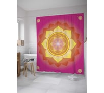 Штора (занавеска) для ванной JoyArty "Солнечный лотос" из сатена, 180х200 см с крючками, sc_35475