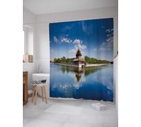 Штора (занавеска) для ванной JoyArty "Запретный город" из сатена, 180х200 см с крючками, sc_37765