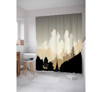 Штора (занавеска) для ванной JoyArty "Пейзажи Китая" из сатена, 180х200 см с крючками, sc_37746