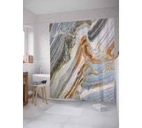 Штора (занавеска) для ванной JoyArty "Мраморный узор" из сатена, 180х200 см с крючками, sc_37006