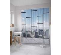 Штора (занавеска) для ванной JoyArty "Вид с веранды днем" из сатена, 180х200 см с крючками, sc_34812