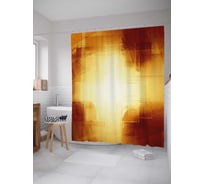 Штора (занавеска) для ванной JoyArty "Солнечная абстракция" из сатена, 180х200 см с крючками, sc_38242