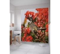 Штора (занавеска) для ванной JoyArty "Цветочное наслаждение" из сатена, 180х200 см с крючками, sc_4158