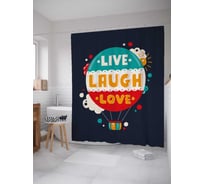 Штора (занавеска) для ванной JoyArty "Пожелание на шаре" из сатена, 180х200 см с крючками, sc_35821