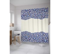 Штора (занавеска) для ванной JoyArty "Амулеты от сглаза" из сатена, 180х200 см с крючками, sc_35431