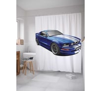 Штора (занавеска) для ванной JoyArty "Форд Мустанг" из сатена, 180х200 см с крючками, sc_37285