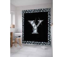 Штора (занавеска) для ванной JoyArty "Буква Y" из сатена, 180х200 см с крючками, sc_3470y