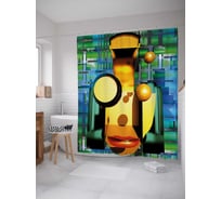 Штора (занавеска) для ванной JoyArty "Абстрактный киборг" из сатена, 180х200 см с крючками, sc_37202