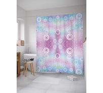 Штора (занавеска) для ванной JoyArty "Градиентный ажур" из сатена, 180х200 см с крючками, sc_38073