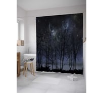 Штора (занавеска) для ванной JoyArty "Безоблачная ночь" из сатена, 180х200 см с крючками, sc_35605