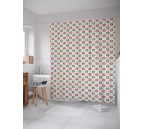 Штора (занавеска) для ванной JoyArty "Орнаментальные снежинки Рождества" из сатена, 180х200 см с крючками, sc_37161