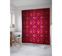 Штора (занавеска) для ванной JoyArty "Геометрический градиент" из сатена, 180х200 см с крючками, sc_35583