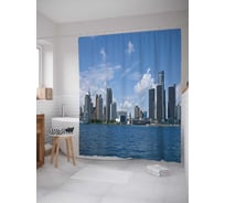 Штора (занавеска) для ванной JoyArty "Летний Детройт" из сатена, 180х200 см с крючками, sc_38116