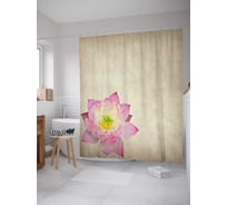 Штора (занавеска) для ванной JoyArty "Одинокий лотос" из сатена, 180х200 см с крючками, sc_35484