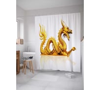 Штора (занавеска) для ванной JoyArty "Китайский дракон" из сатена, 180х200 см с крючками, sc_37756