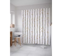 Штора (занавеска) для ванной JoyArty "Линии сердец" из сатена, 180х200 см с крючками, sc_33817