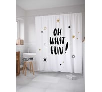 Штора (занавеска) для ванной JoyArty "Как весело!" из сатена, 180х200 см с крючками, sc_35974