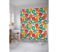 Штора (занавеска) для ванной JoyArty "Образ жизни спортсмена" из сатена, 180х200 см с крючками, sc_36963