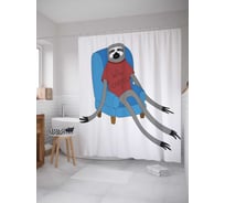 Штора (занавеска) для ванной JoyArty "Какая разница" из сатена, 180х200 см с крючками, sc_37858