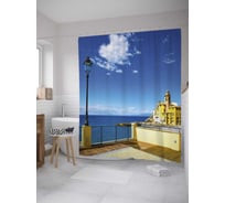 Штора (занавеска) для ванной JoyArty "Фонарь на террасе" из сатена, 180х200 см с крючками, sc_34869