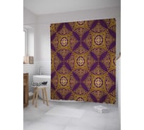 Штора (занавеска) для ванной JoyArty "Стежки на орнаментах" из сатена, 180х200 см с крючками, sc_33865