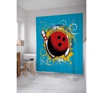 Штора (занавеска) для ванной JoyArty "Шар для боулинга" из сатена, 180х200 см с крючками, sc_38137