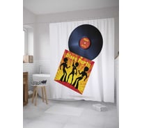 Штора (занавеска) для ванной JoyArty "Ретро пластина" из сатена, 180х200 см с крючками, sc_33629