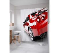 Штора (занавеска) для ванной JoyArty "За спорткаром" из сатена, 180х200 см с крючками, sc_37284