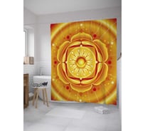 Штора (занавеска) для ванной JoyArty "Священный лотос" из сатена, 180х200 см с крючками, sc_35477