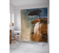 Штора (занавеска) для ванной JoyArty "Звездный водопад" из сатена, 180х200 см с крючками, sc_3847