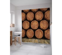 Штора (занавеска) для ванной JoyArty "Винный склад" из сатена, 180х200 см с крючками, sc_38303