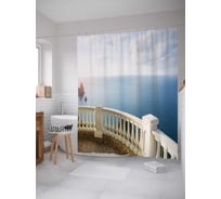 Штора (занавеска) для ванной JoyArty "Морская гладь" из сатена, 180х200 см с крючками, sc_34901