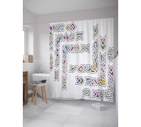 Штора (занавеска) для ванной JoyArty "Цветные каракули" из сатена, 180х200 см с крючками, sc_35544